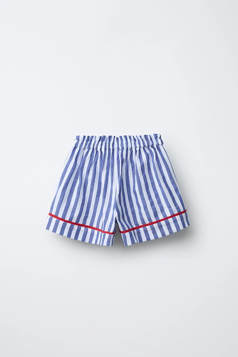 STRIPED PIPING SHORTS