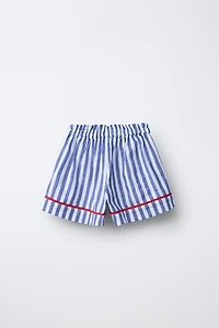 STRIPED PIPING SHORTS