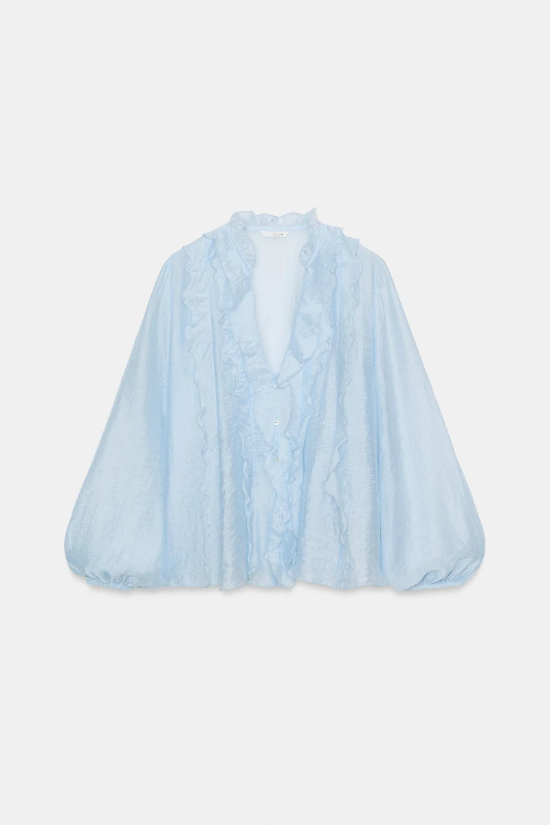 BLOUSE À VOLANTS ET POIS