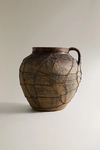 VASE TERRE CUITE GRILLAGÉ