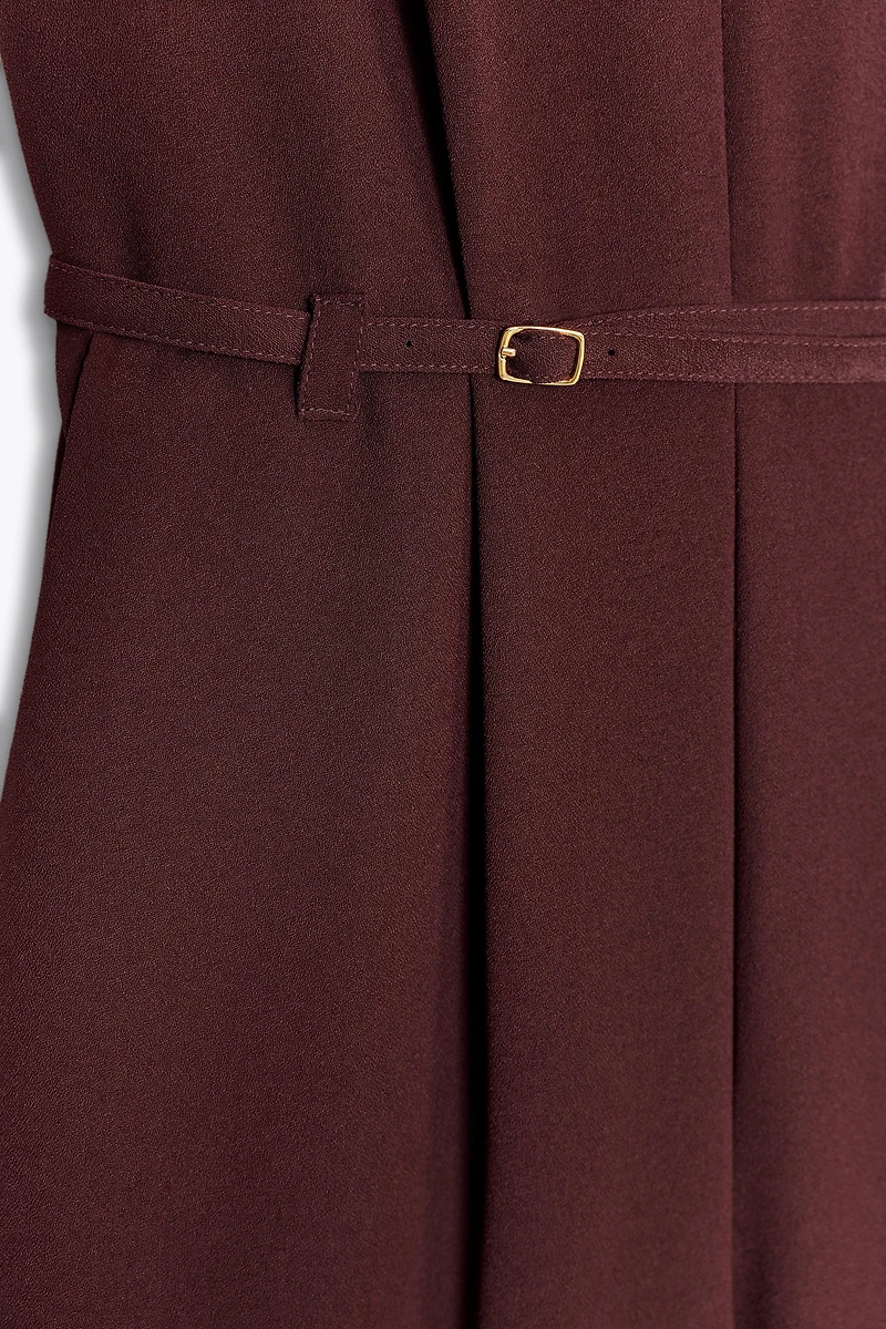 WIDE-LEG BELTED JUMPSUIT