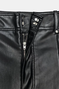 ZW COLLECTION FAUX LEATHER TAILORED WIDE LEG PANTS