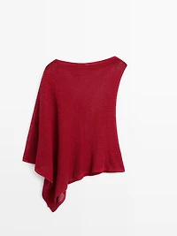 Asymmetric cotton blend cape