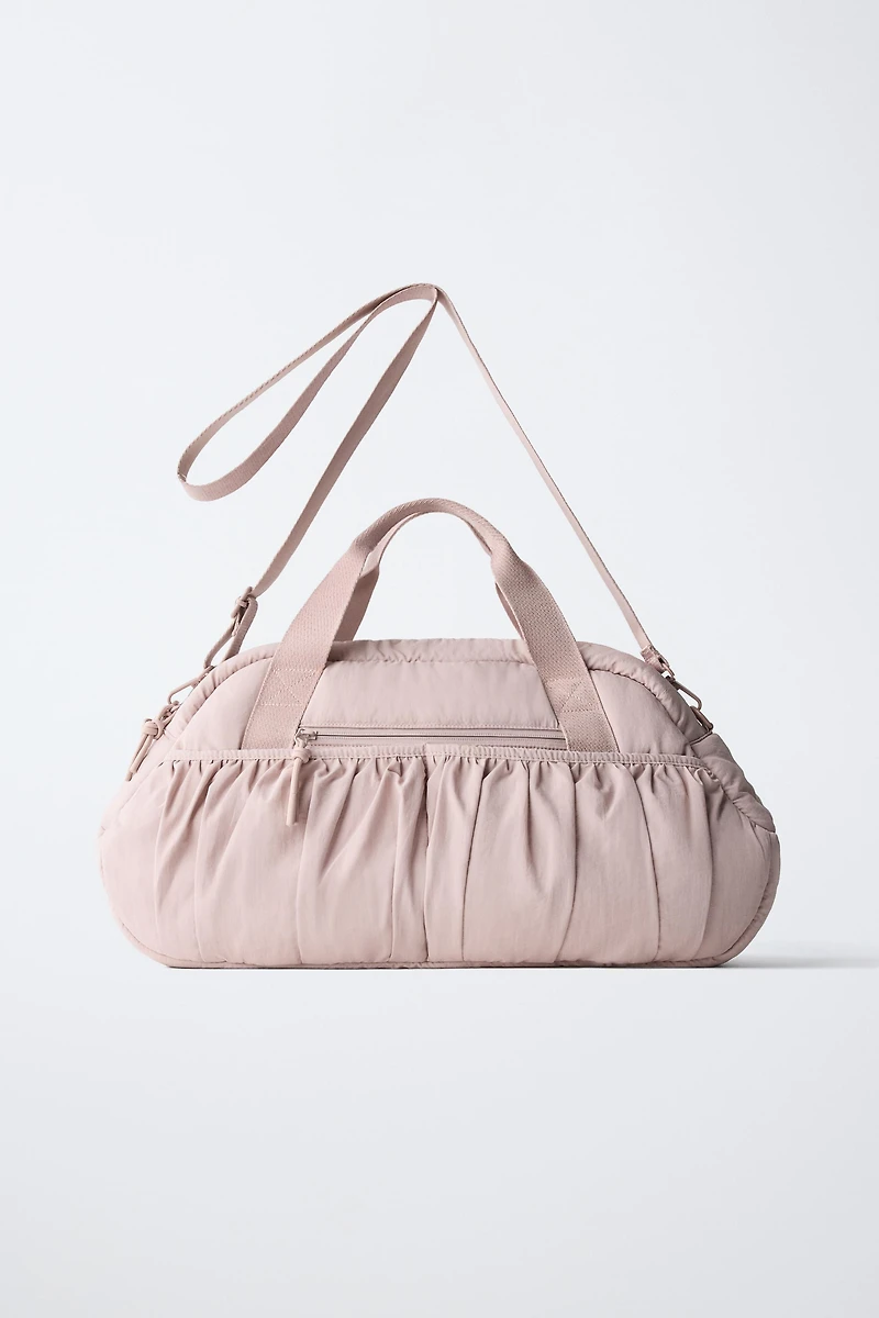 RUCHED QUILTED BOWLING BAG