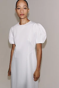 ZW COLLECTION LINEN BLEND MIDI DRESS