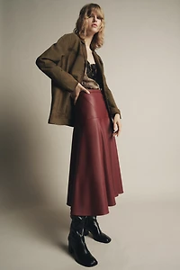 FAUX LEATHER MIDI SKIRT ZW COLLECTION