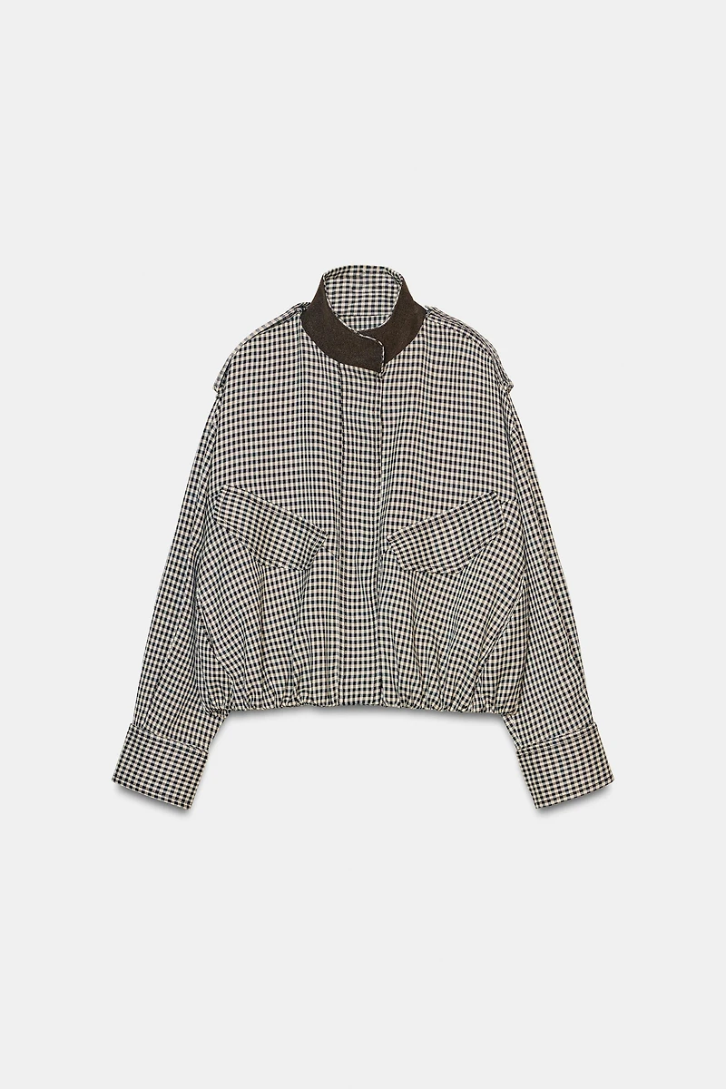 CHECKED ZW COLLECTION BOMBER JACKET