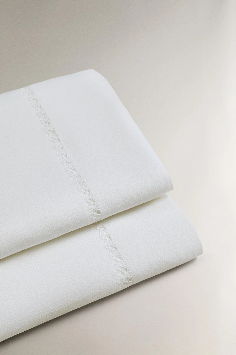 LINEN HEMSTITCHED FLAT SHEET