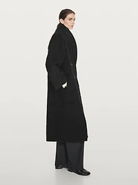Long alpaca and wool coat