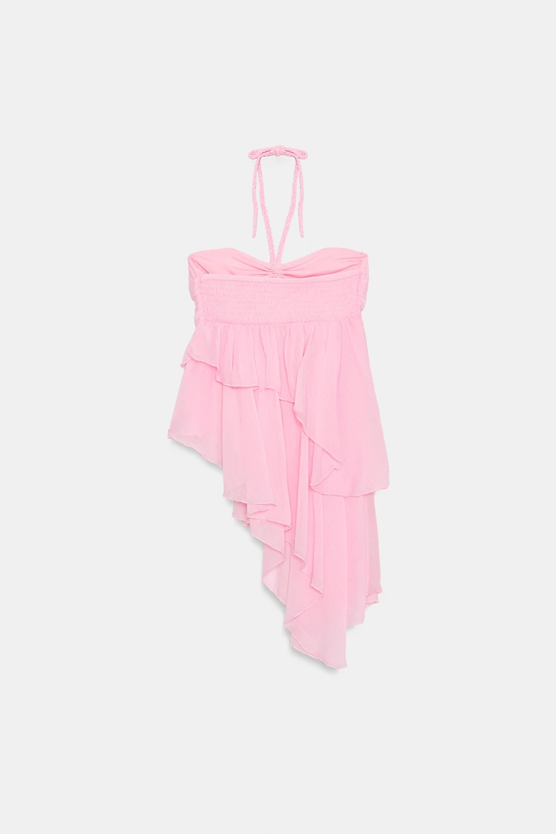 ASYMMETRIC RUFFLED TOP