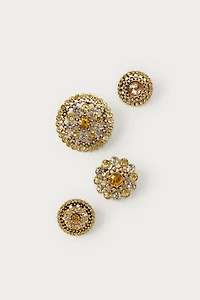 4-PACK OF JEWELED FLOWER BROOCHES MARISA BERENSON X ZARA
