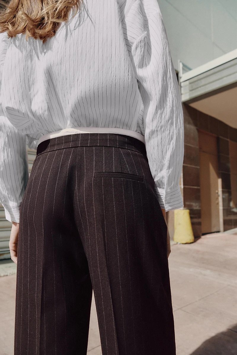 WIDE LEG PANTS WITH DOUBLE WAISTBAND
