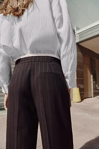 WIDE LEG PANTS WITH DOUBLE WAISTBAND