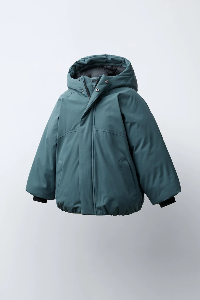 HOODED WATER REPELLENT PUFFER COAT