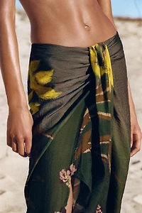 FLORAL PRINT KNOTTED PAREO