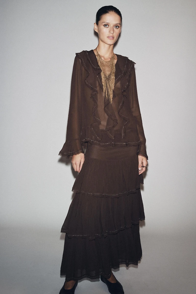 BLOUSE À VOLANTS ET FANTAISIE ZW COLLECTION