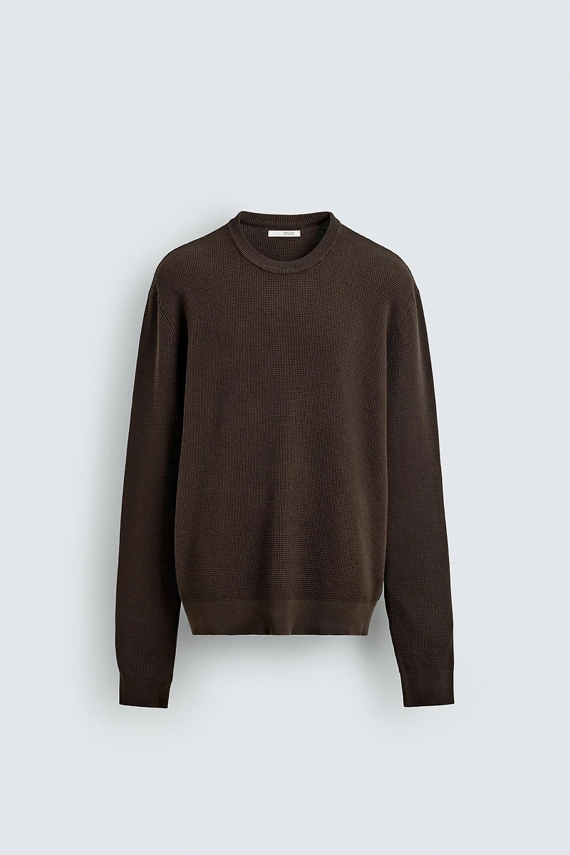 REGULAR FIT WAFFLE JUMPER