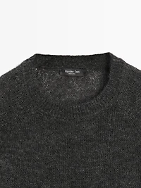 Pull en maille à manches raglan avec laine d'alpaga