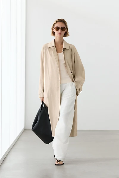 Long flowing trench coat