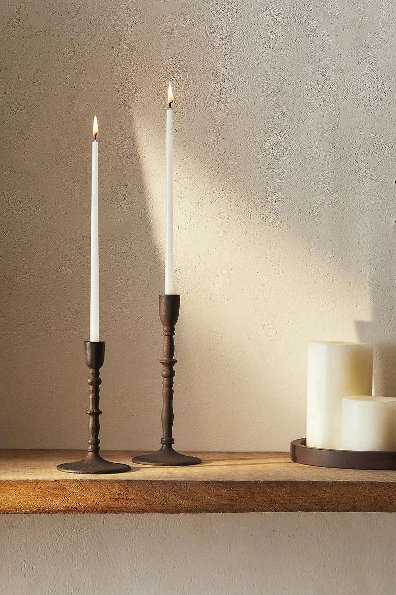 SET OF DECORATIVE CYLINDRICAL LONG TAPER CANDLES (SET OF 6)