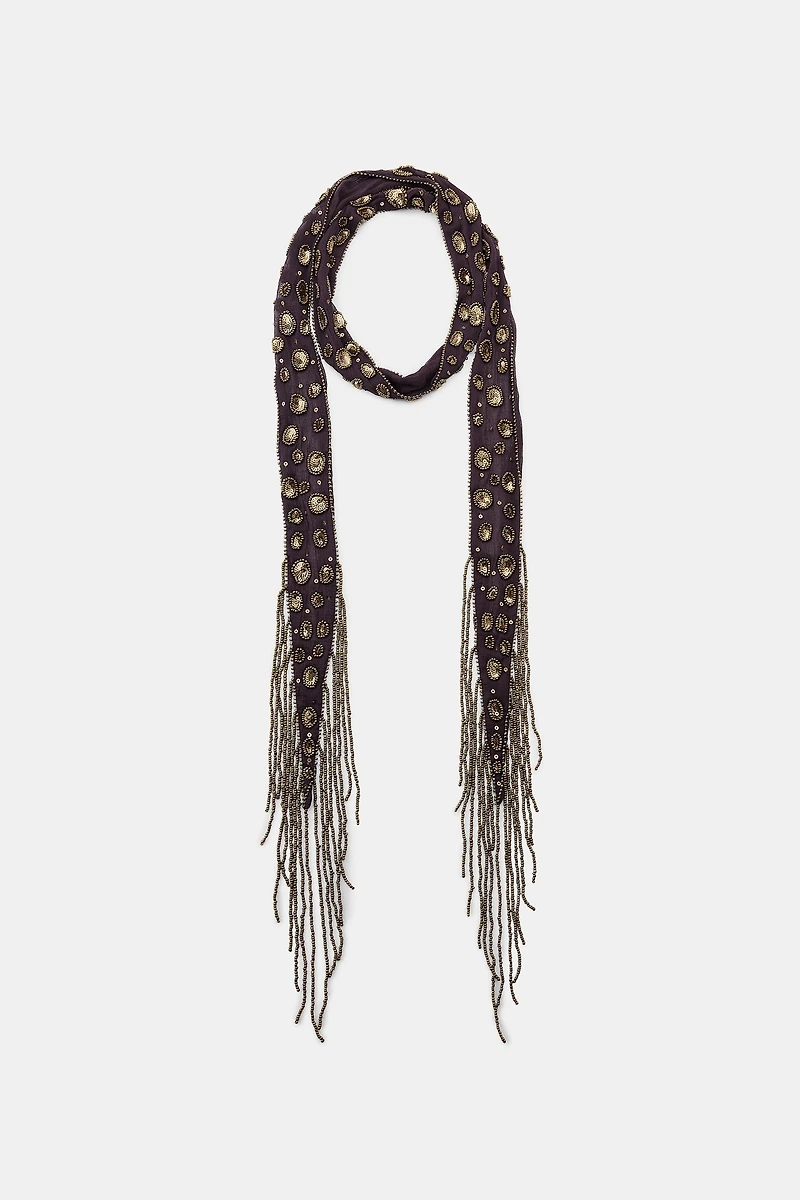 BEADED FRINGE SCARF