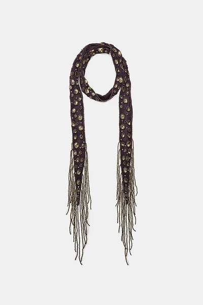 BEADED FRINGE SCARF