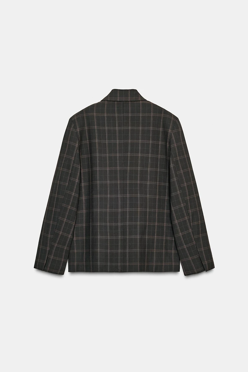 VESTE À CARREAUX AVEC ÉPAULETTES