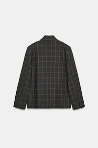 VESTE À CARREAUX AVEC ÉPAULETTES