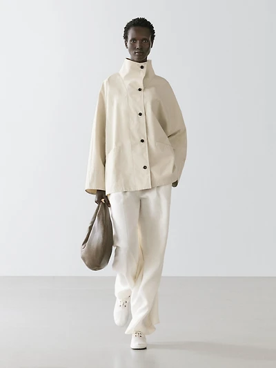 Jacket with high collar detail