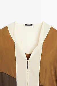 Tricolor flowing shirt