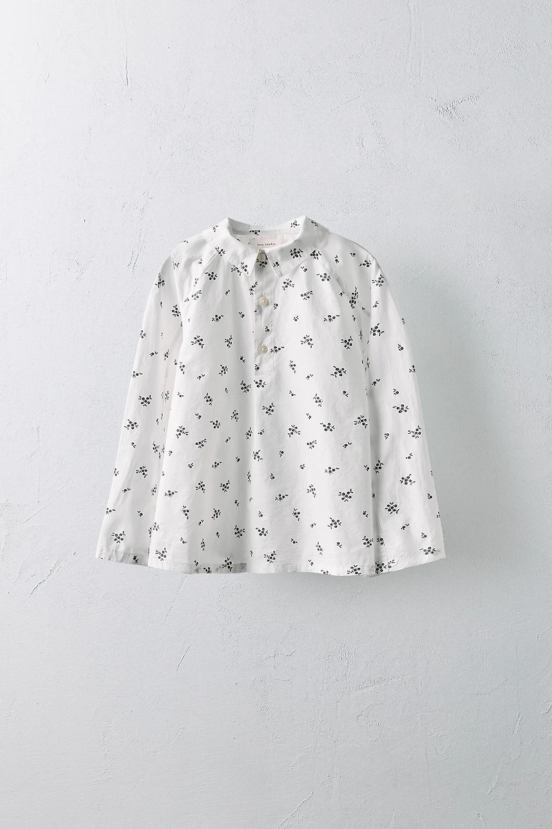 AGES 2-6/LIMITED EDITION FLORAL POPLIN SHIRT