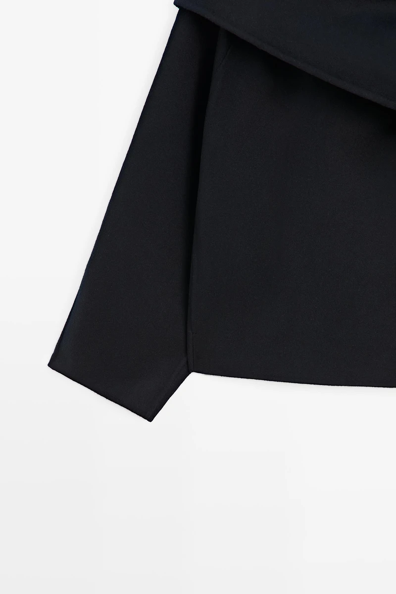 Short coat with scarf detail
