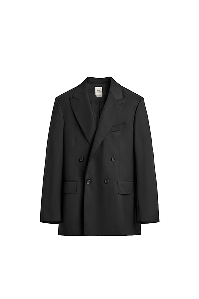 100% WOOL DOUBLE BREASTED SUIT BLAZER