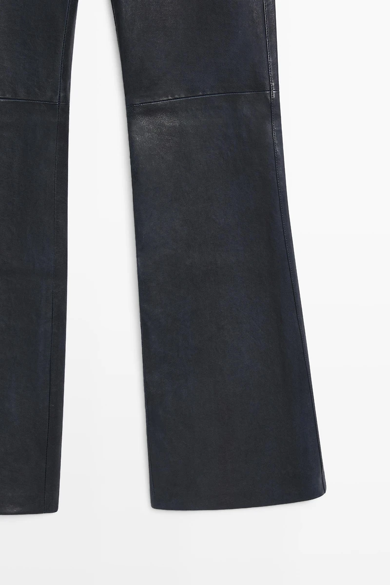 Nappa leather flare fit leggings