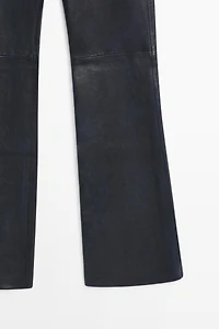 Nappa leather flare fit leggings