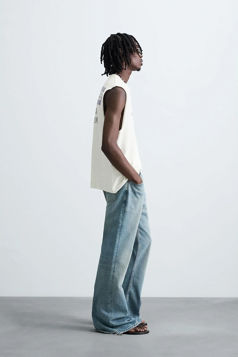 T-SHIRT TANK EN MAILLE IMPRIMÉ DÉLAVÉ
