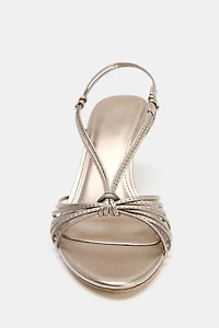 KNOT STRAP LEATHER SANDALS