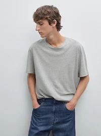 T-shirt chiné lin et coton