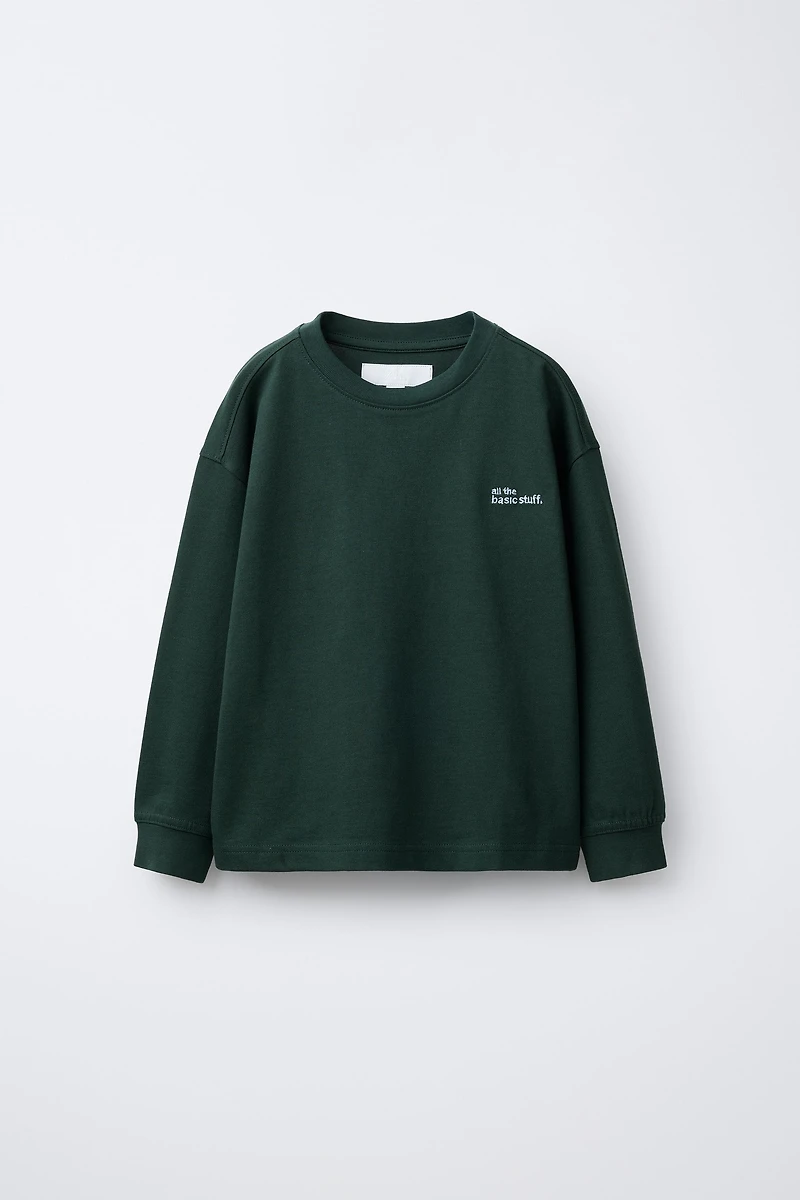 HEAVYWEIGHT EMBROIDERED TEXT T-SHIRT