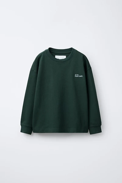 HEAVYWEIGHT EMBROIDERED TEXT T-SHIRT