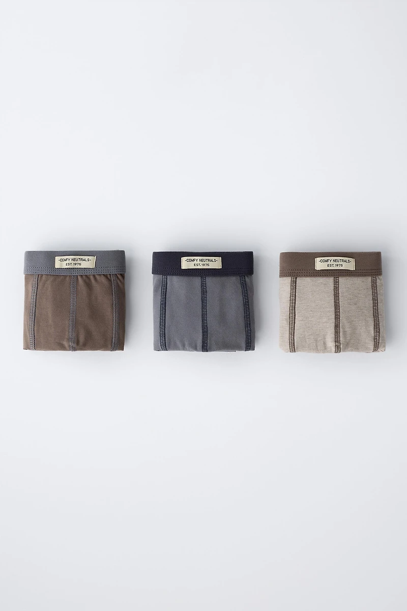 3-6 ANS/ LOT DE TROIS BOXERS ÉTIQUETTE