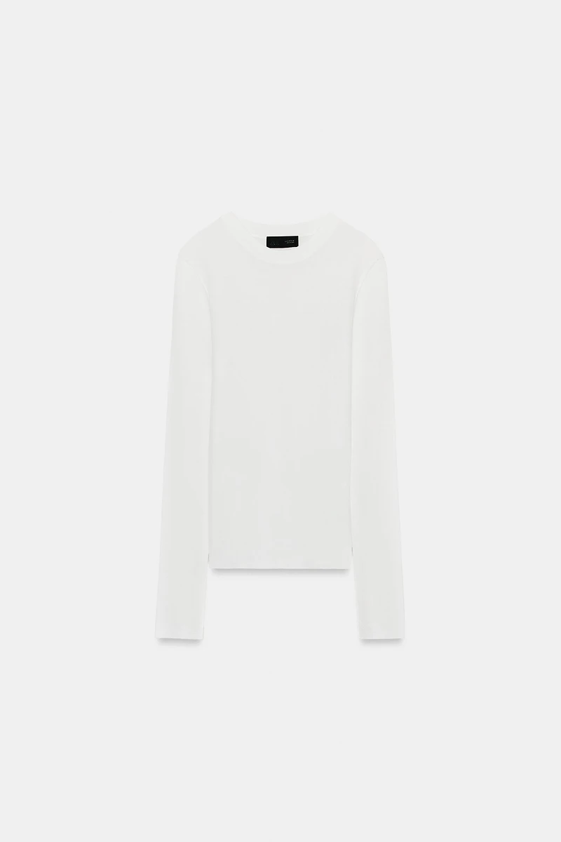 SEMI-SHEER KNIT TOP