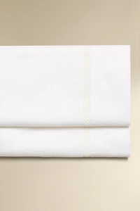 SATEEN FLAT SHEET WITH HEMSTITCHING EMBROIDERY
