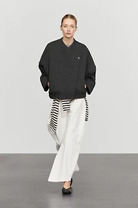Wool blend bomber jacket