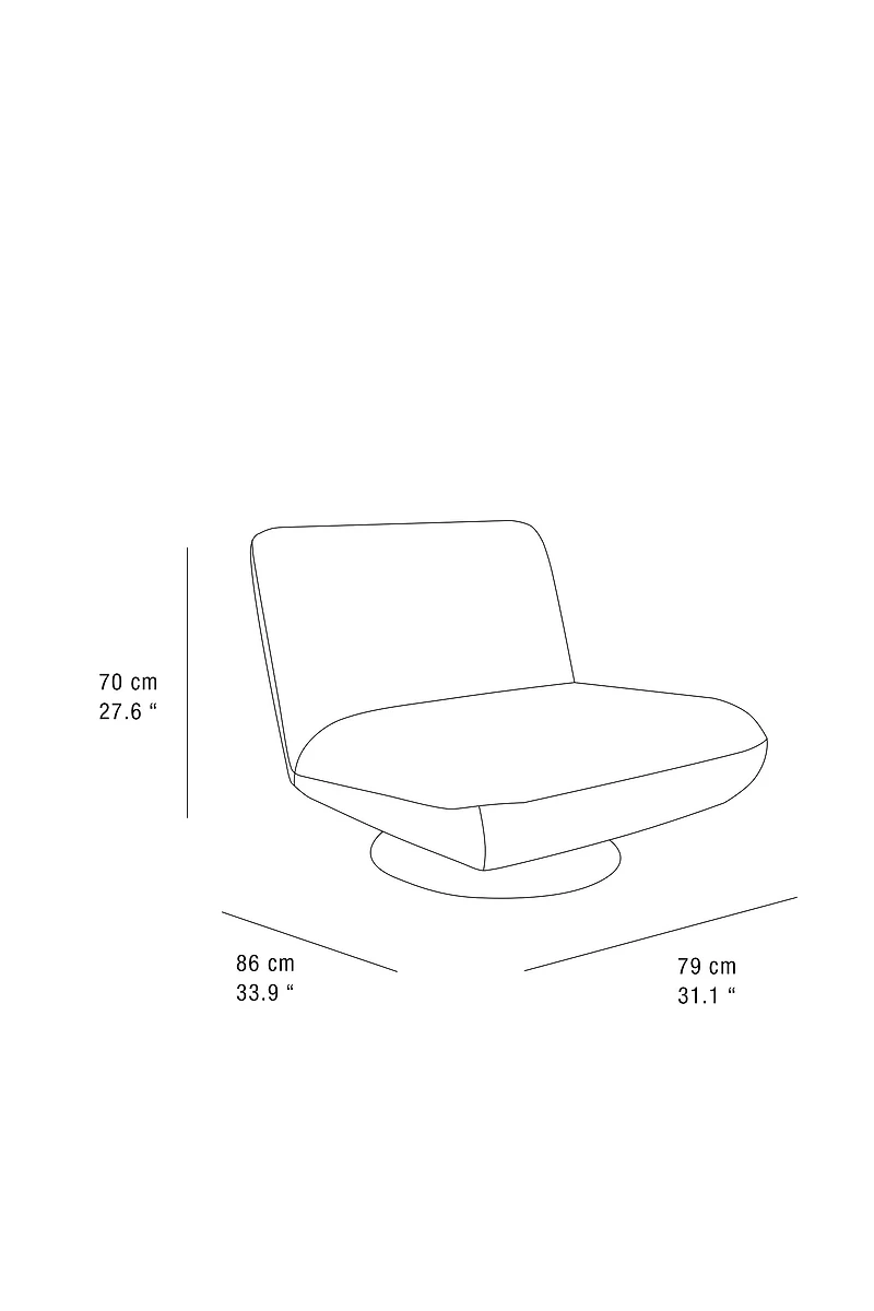 VELVET SWIVEL ARMCHAIR