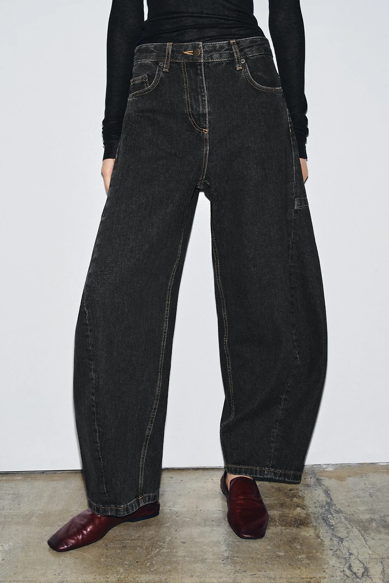 ZW COLLECTION MID-RISE BARREL JEANS