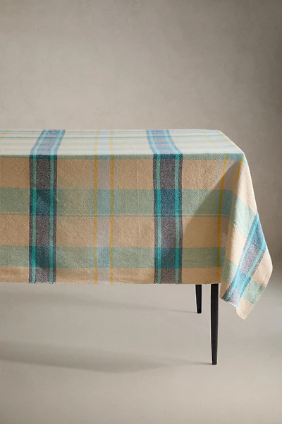 DYED THREAD CHECK TABLECLOTH