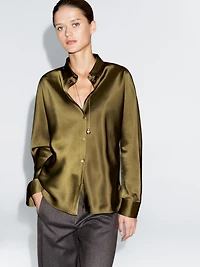 Satin shirt with batwing sleeves