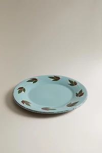 CIRCULAR LEAF EARTHENWARE SERVING DISH