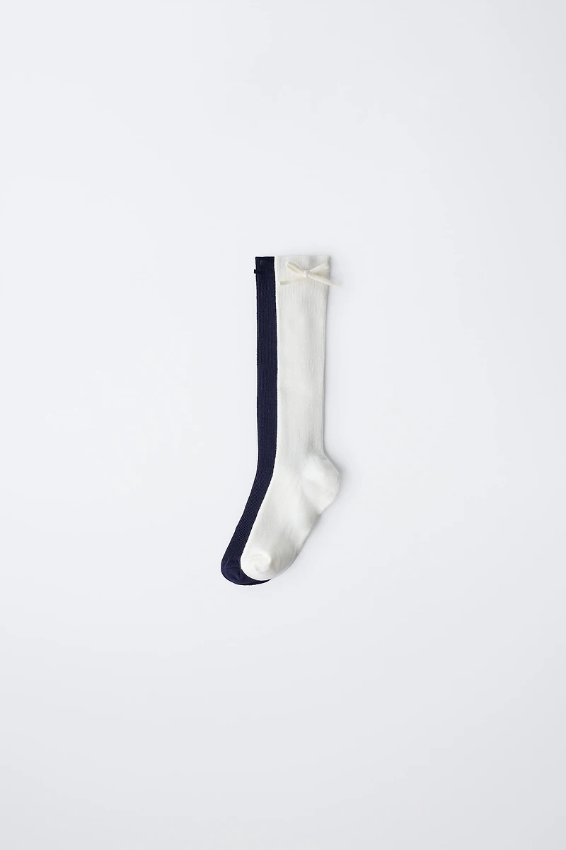 TWO-PACK OF HIGH SOCKS WITH BOW